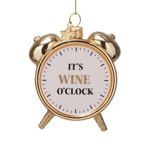 Vondels Kerstornament glas wijnwekker - H9cm Goud - afbeelding 1