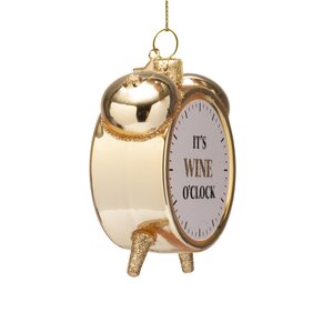 Vondels Kerstornament glas wijnwekker - H9cm Goud - afbeelding 3