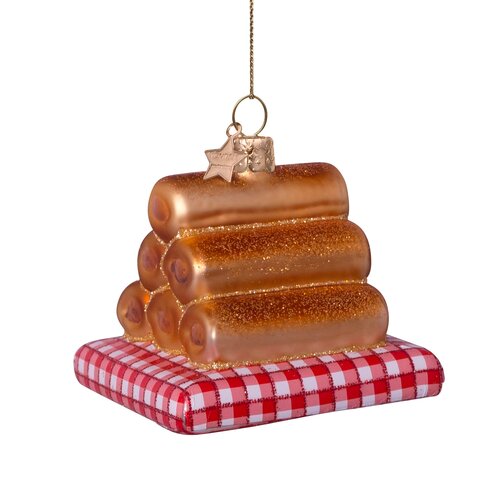 Vondels Kerstornament glas worstenbroodje - H6cm - afbeelding 4