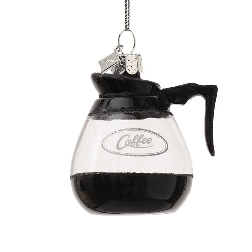 Vondels Kerstornament glas zwarte koffie - H8,5cm - afbeelding 1