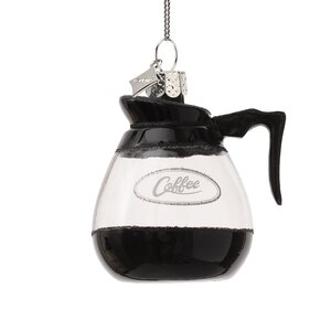 Vondels Kerstornament glas zwarte koffie - H8,5cm - afbeelding 1