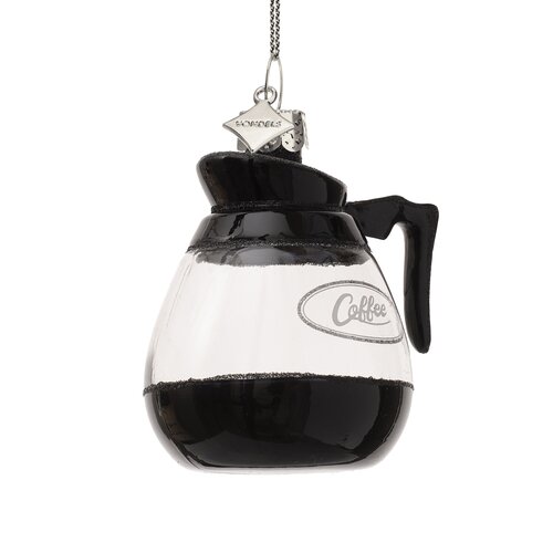 Vondels Kerstornament glas zwarte koffie - H8,5cm - afbeelding 2