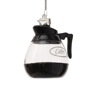 Vondels Kerstornament glas zwarte koffie - H8,5cm - afbeelding 2
