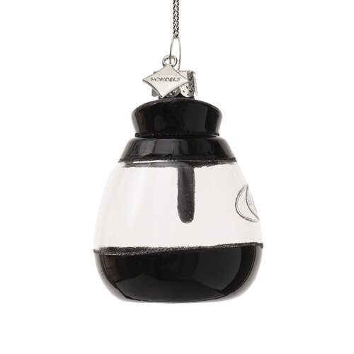 Vondels Kerstornament glas zwarte koffie - H8,5cm - afbeelding 3