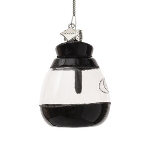 Vondels Kerstornament glas zwarte koffie - H8,5cm - afbeelding 3