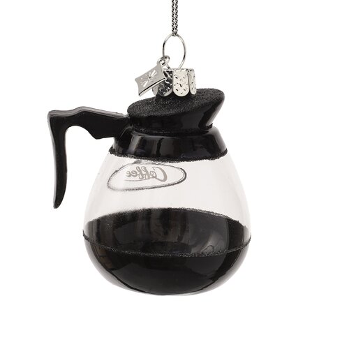 Vondels Kerstornament glas zwarte koffie - H8,5cm - afbeelding 4