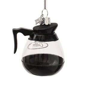 Vondels Kerstornament glas zwarte koffie - H8,5cm - afbeelding 4