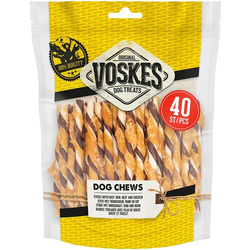Voskes Rawhide Sticks Rund & Kip - 400gr - afbeelding 2