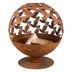 Vuurbal vogel laser cut roest
