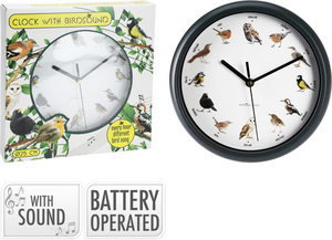 Wandklok met vogelgeluiden