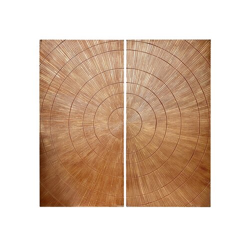 Wandpaneel hout 2-delig goud - 120 x 120 cm