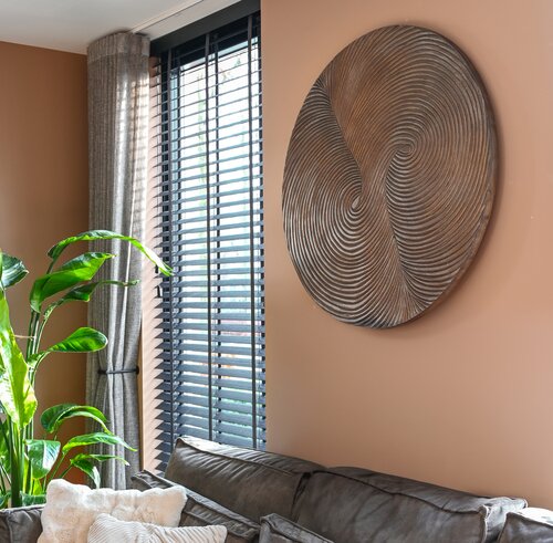 Wandpaneel rond hout - Ø 90 cm - afbeelding 2