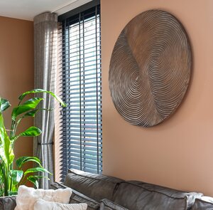 Wandpaneel rond hout - Ø 90 cm - afbeelding 2