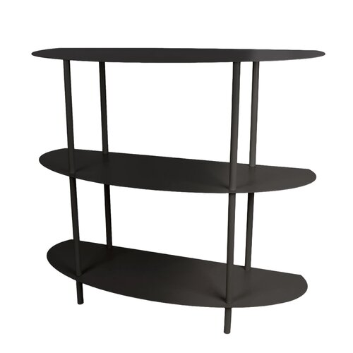 Wandrek metaal 3-laags B 90 x D 31 x H 81 cm zwart