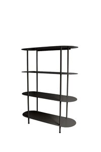 Wandrek metaal 4-laags B 90 x D 31 x H 115 cm zwart