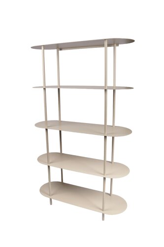 Wandrek metaal 5-laags B 90 x D 31 x H 150 cm woolwhite