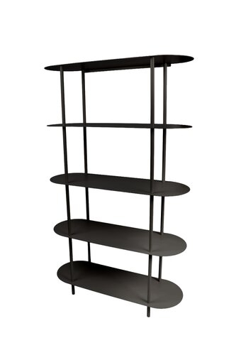 Wandrek Metaal 5-Laags B 90 x D 31 x H 150 cm Zwart
