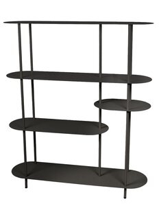 Wandrek metaal 5-planks B 118 x D 31 x H 139 cm zwart