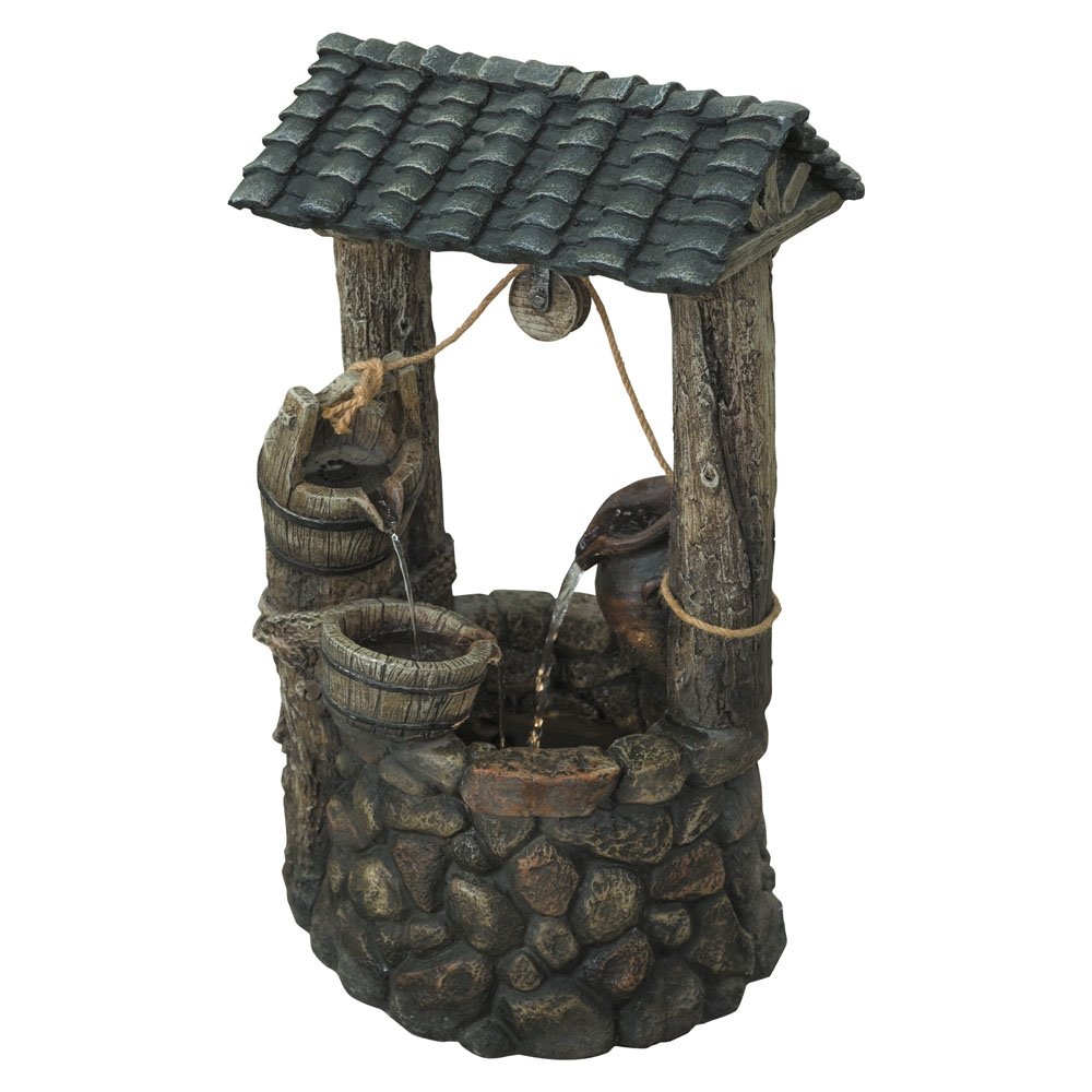 Meander walgelijk wolf Waterornament put - 36 x 30 x 63 cm - Tuincentrum Coppelmans