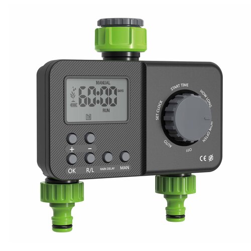 Garden Expert Duo Watertimer elektronisch 1–360 minuten, 6-cyclus (excl. 2x AA)