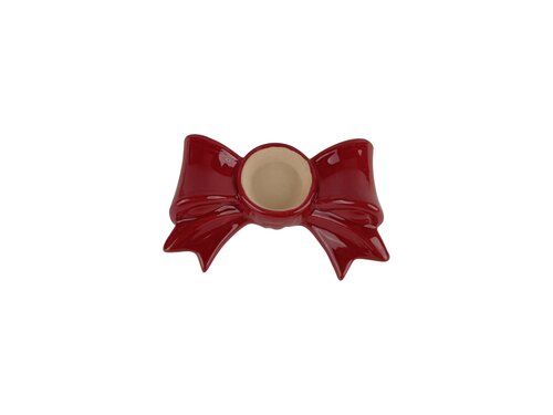 Waxinelichthouder strik 15 x 9 x 4,5 cm burgundy