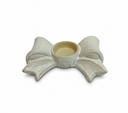 Waxinelichthouder strik 15 x 9 x 4,5 cm white