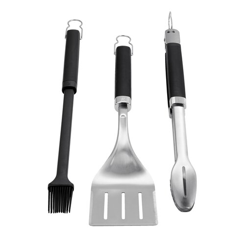 Weber precision toolset 3-delig (borstel, spatel, grilltangen)
