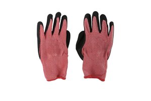 Werkhandschoen zwart/rood - Latex/Polyester - afbeelding 1