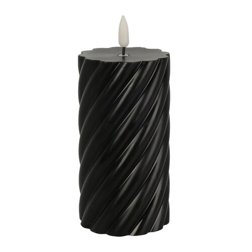 Wickflame stompkaars LED patroon Ø 7 x 13 cm - Zwart - afbeelding 1