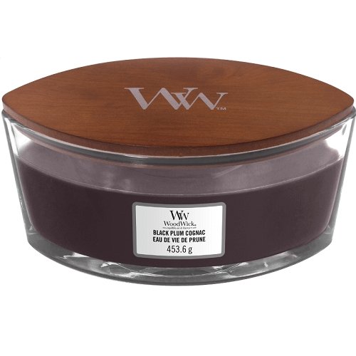 WoodWick Black Plum Cognac Ellipse Candle