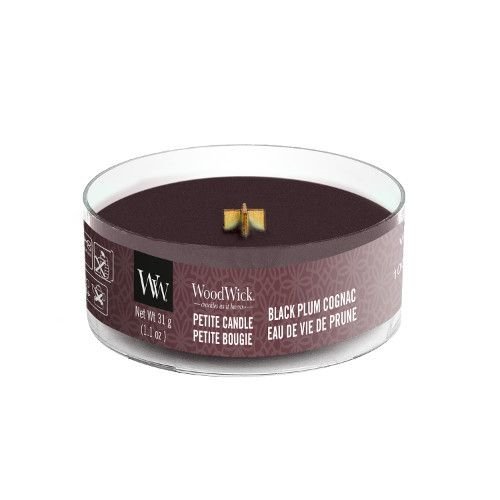 WoodWick Black Plum Cognac Petite Candle