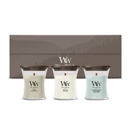 WoodWick Deluxe Gift Set 3 Mini Candle Woodland Trio - afbeelding 1