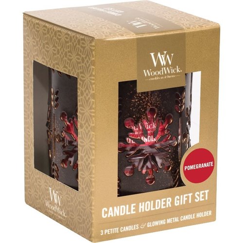 WoodWick Petite Candle Gift Set Bronze Snowflake