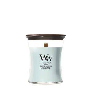 WoodWick Sagewood & Seagrass Medium Candle - afbeelding 1