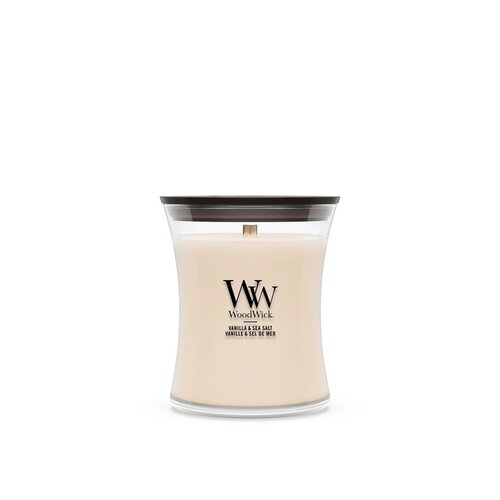 WoodWick Vanilla & Sea Salt Medium Kaars