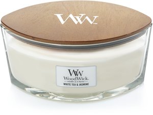 WoodWick White Tea & Jasmine Ellipse Candle - afbeelding 1