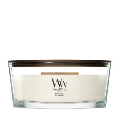 WoodWick White Teak Ellipse Candle