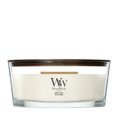 WoodWick White Teak Ellipse Kaars
