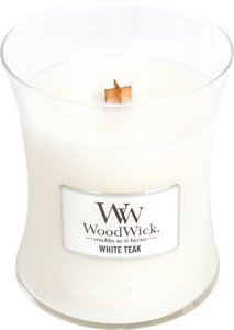 WoodWick White Teak Medium Candle - afbeelding 1