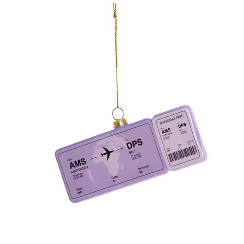 Yup in de Boom  Boardingpass Amsterdam - Bali Ornament - afbeelding 1