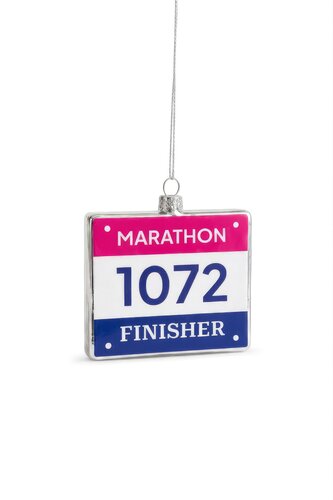 Yup in de Boom Marathon Startnummer Kerstornament
