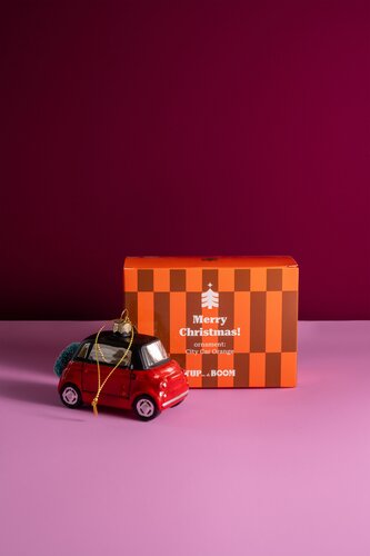 Yup in de Boom Stadsauto Oranje Kerstornament - afbeelding 3