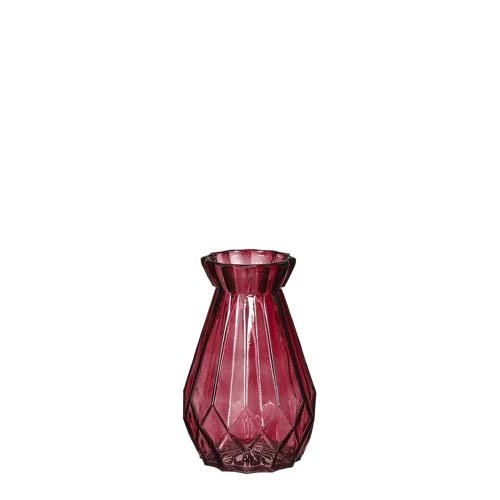 Zena vaas glas rood - h15xd9,5cm