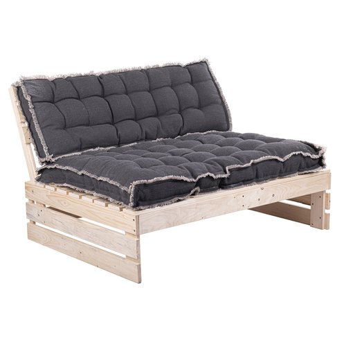 Palletkussen RAFFELED Dark Grey - 120 x 80 x 8 cm - afbeelding 3